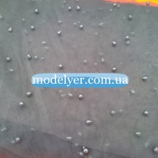 Ткань Сетка с жемчугом (серый)